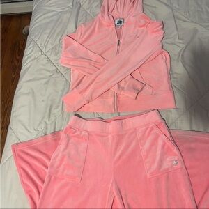 Juicy Couture Light Pink Velour Jogger Set